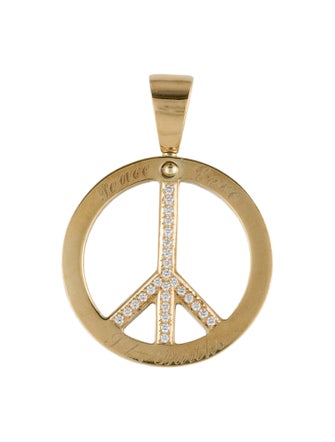 Pendant Donna del Sol 18K Diamond Reversible Peace Sign Pendant