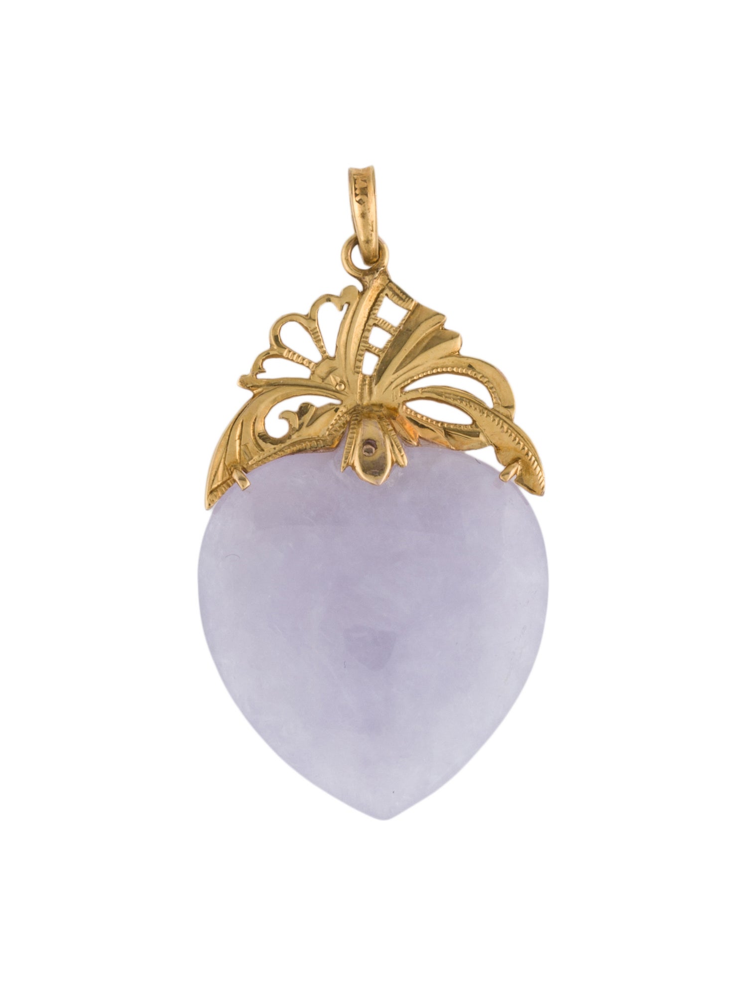 Pendant 14K Jade Heart
