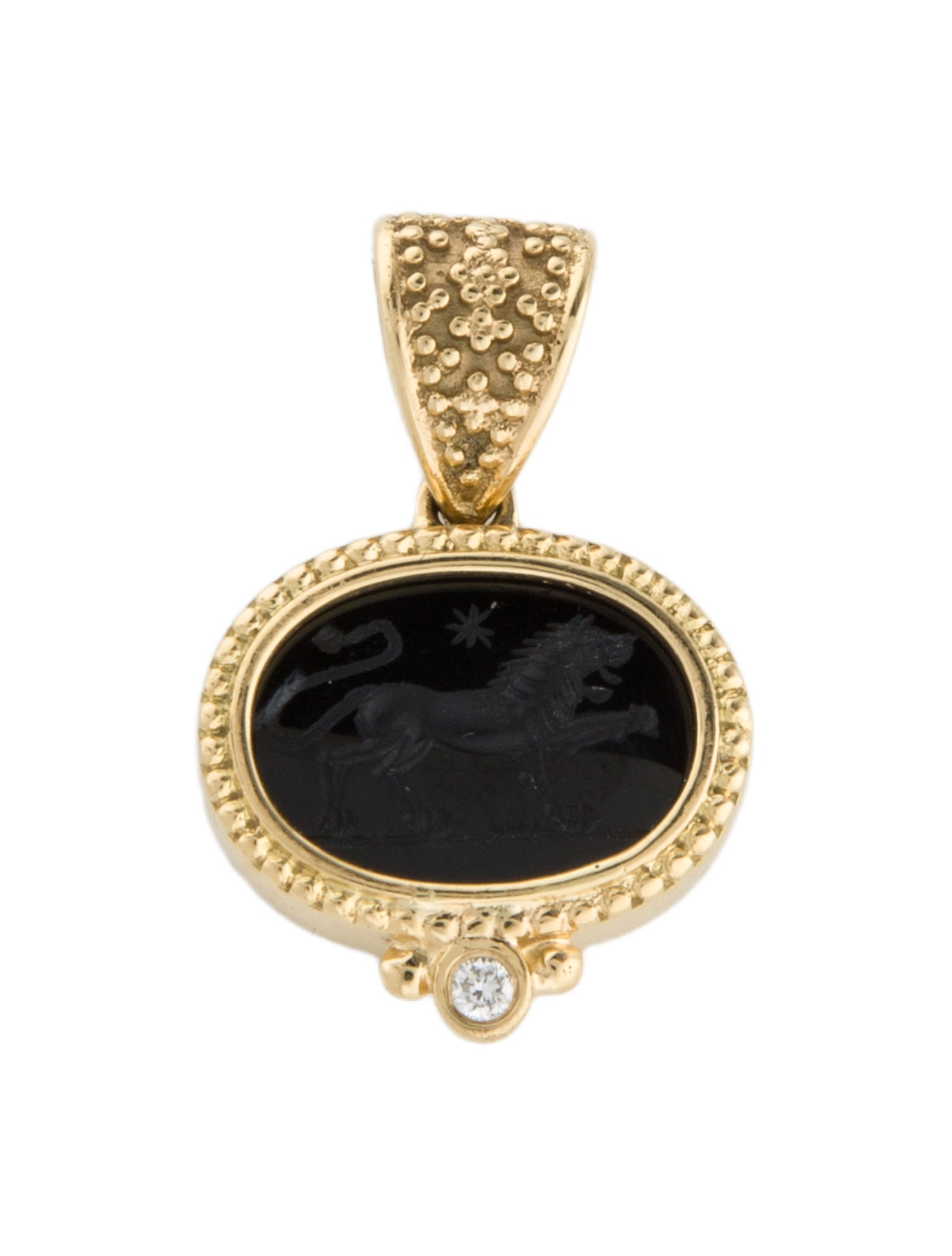 Pendant 18K Onyx & Diamond