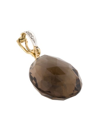 Pendant 14K Smoky Quartz & Diamond-Accented Enhancer Pendant