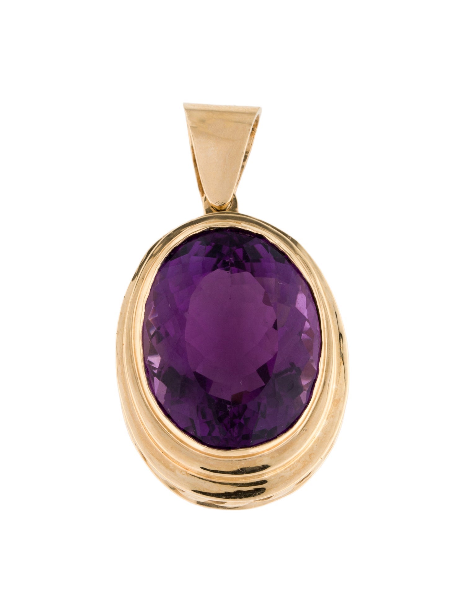 Pendant 14K 26.78ct Amethyst Large Oval Pendant