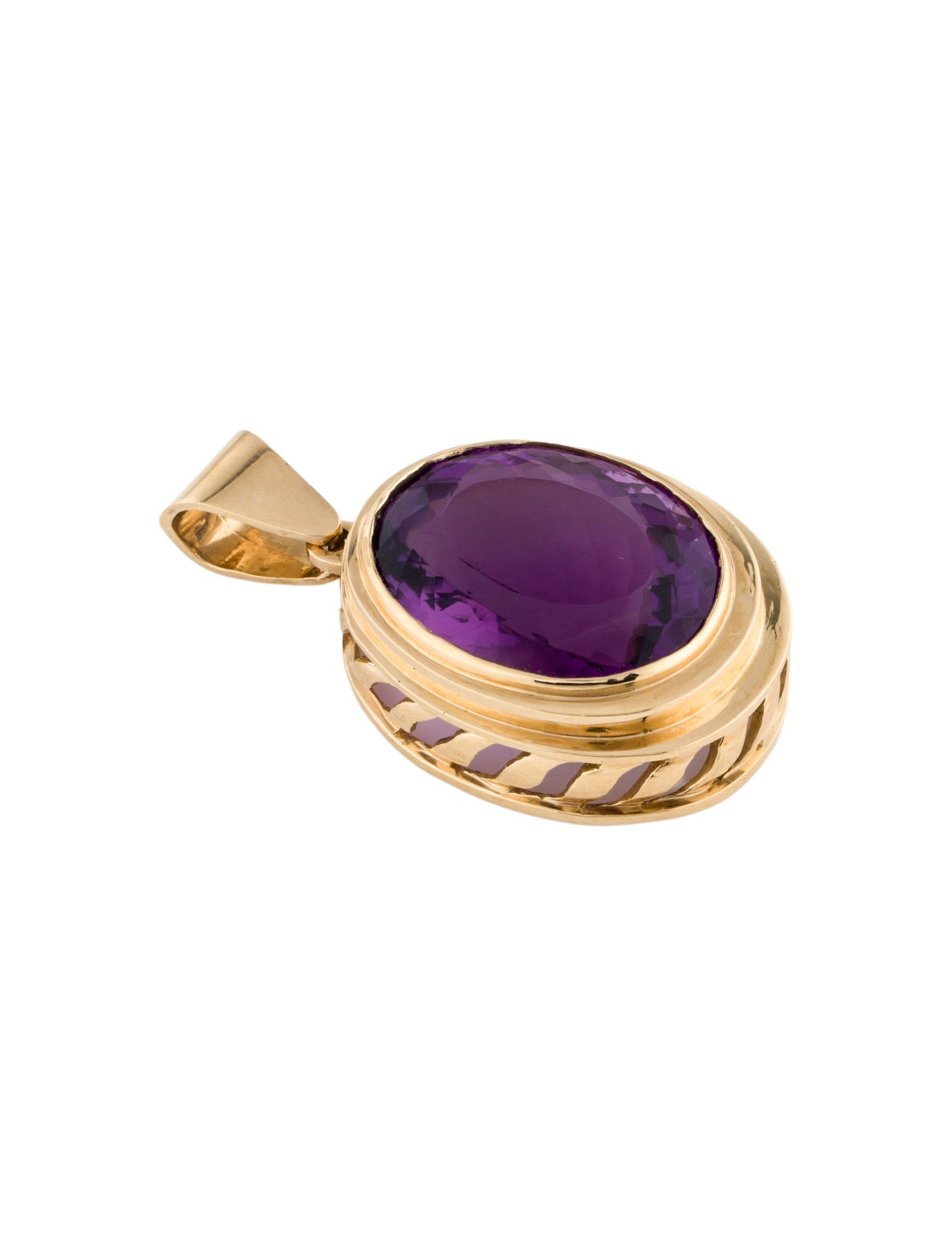 Pendant 14K 26.78ct Amethyst Large Oval Pendant
