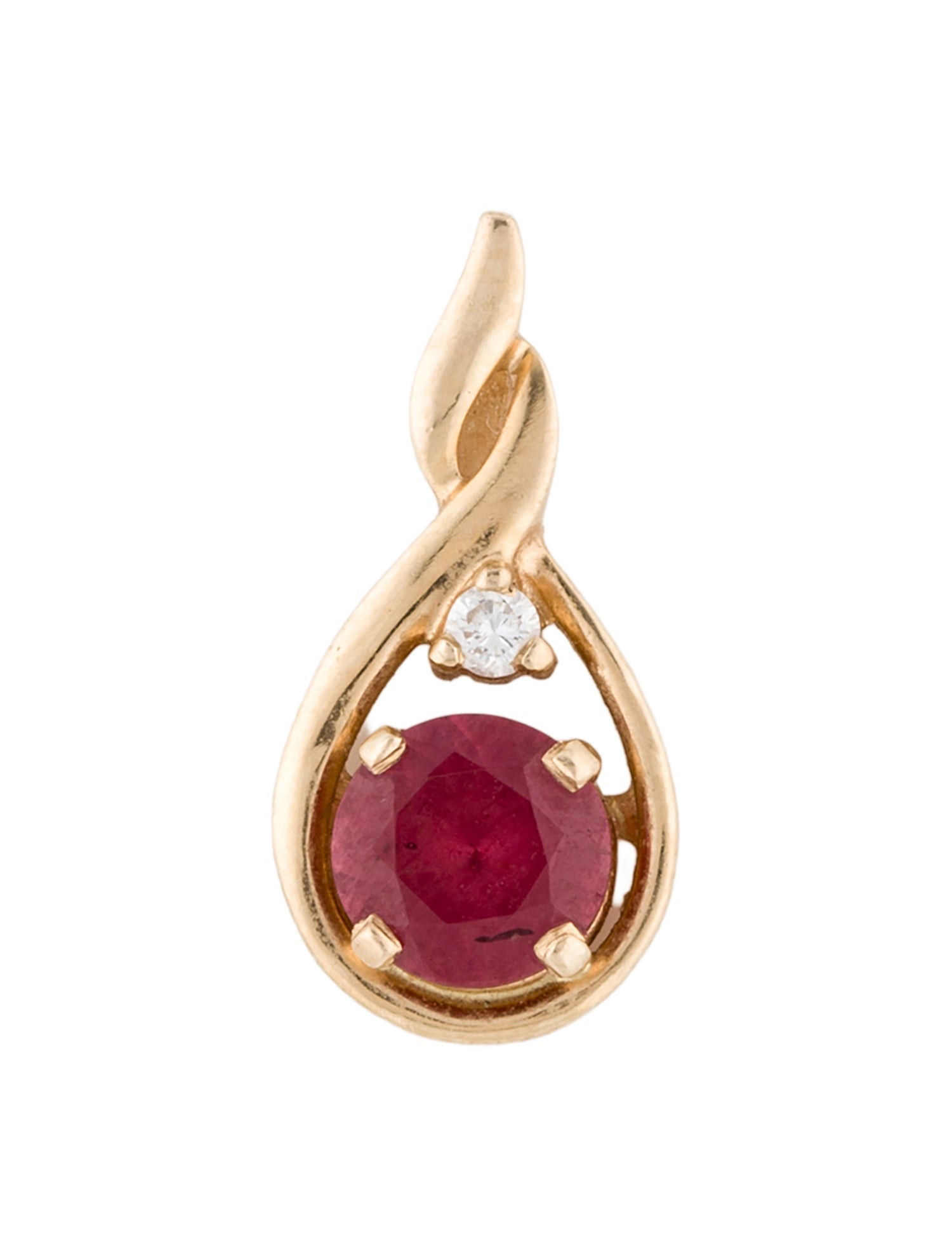 Pendant 14K 1.00ct Garnet & Diamond