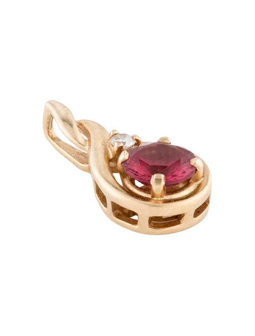 Pendant 14K 1.00ct Garnet & Diamond Pendant