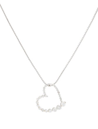Pendant 14K Diamond Open Heart Pendant Necklace