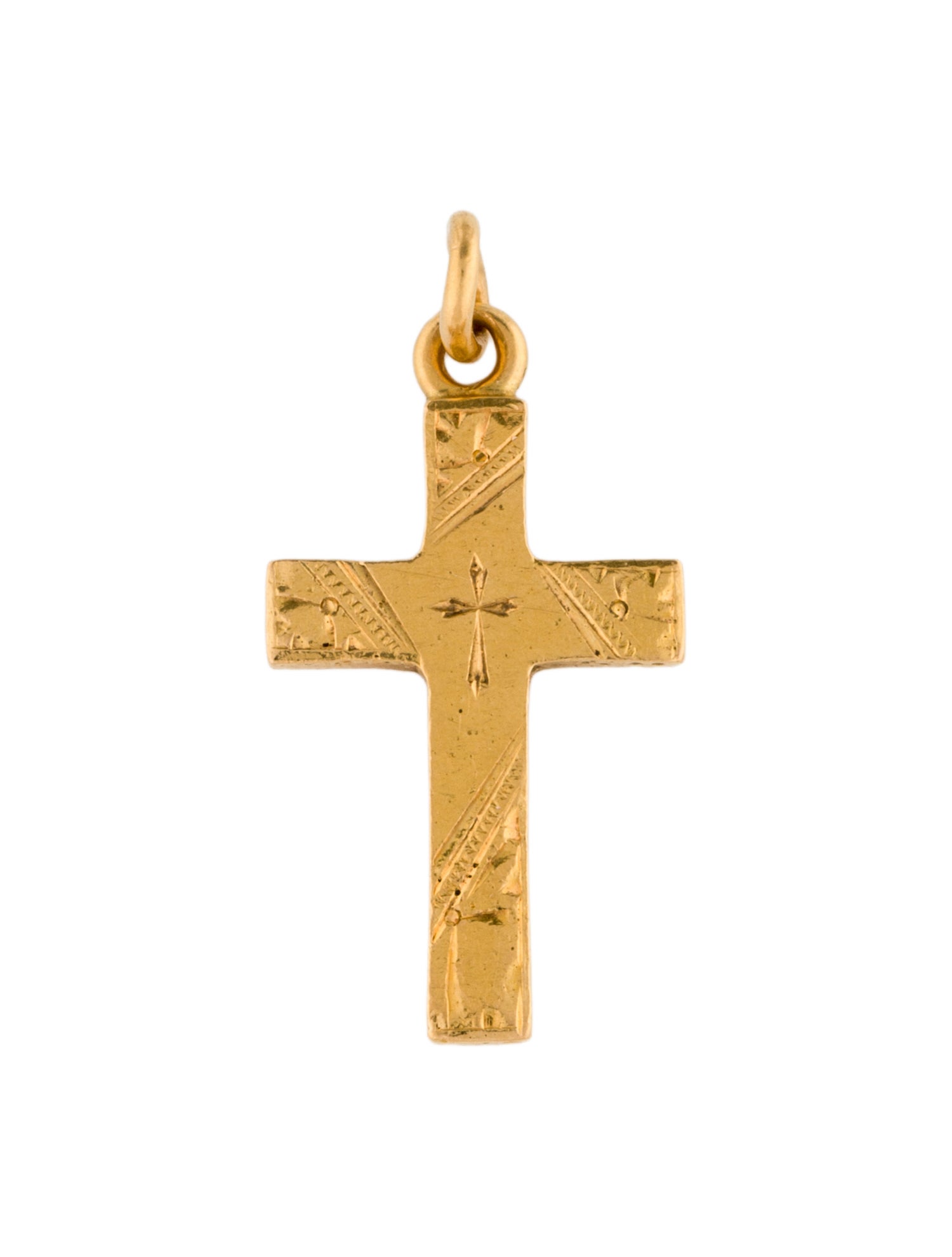 Pendant 22K Engraved Cross