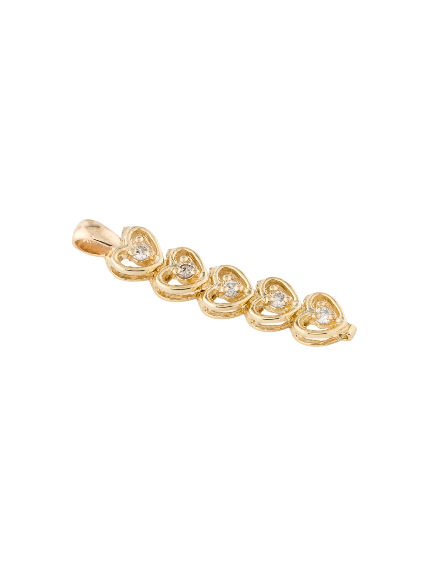 Pendant 14K Diamond 5 Heart Pendant