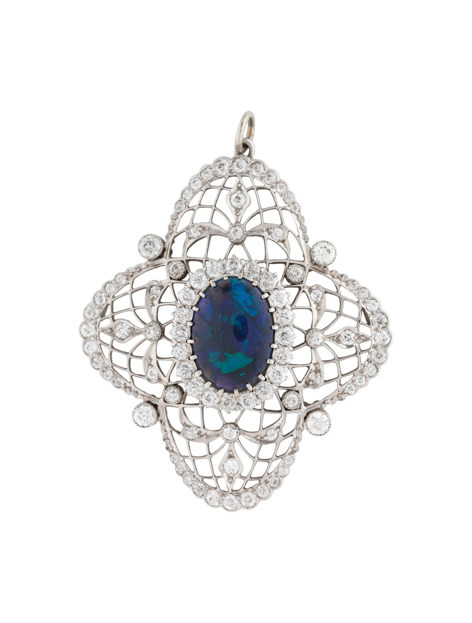 Pendant Bailey Biddle & Banks Edwardian Platinum Opal and Diamond