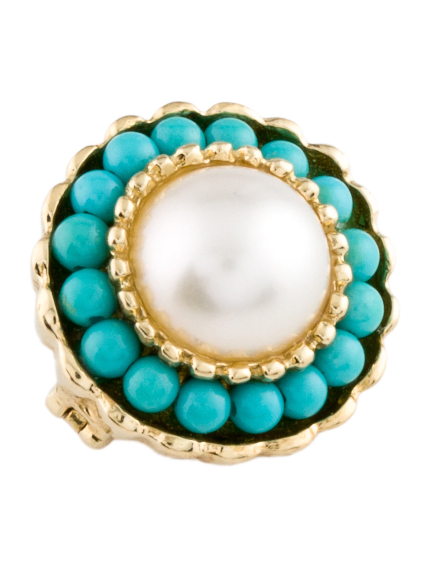 Pendant 18K Pearl & Turquoise Enhancer