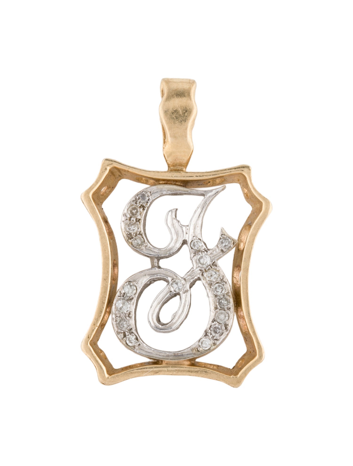 Pendant 14K Diamond 'J' Initial Pendant