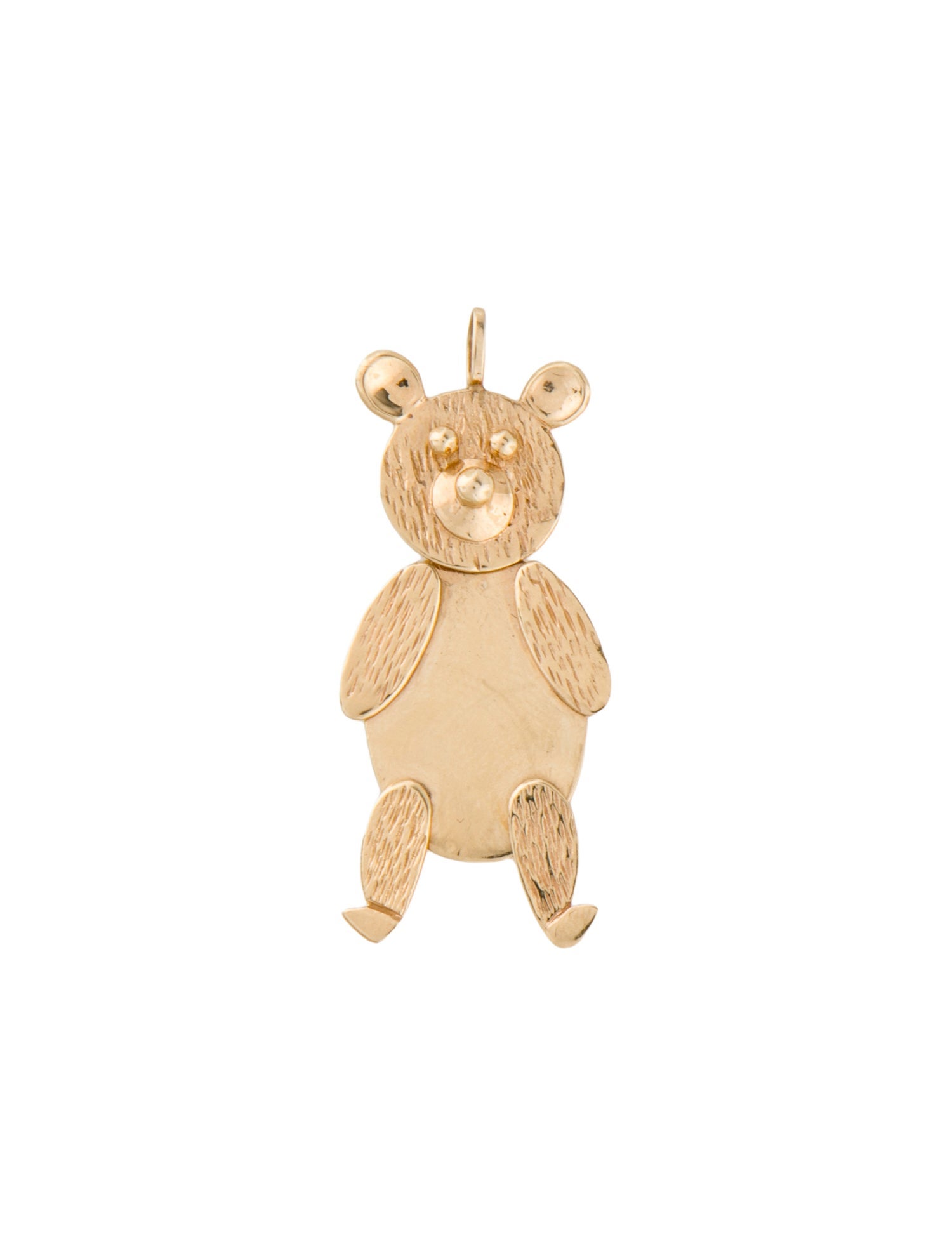 Pendant 14K Textured Bear Drop