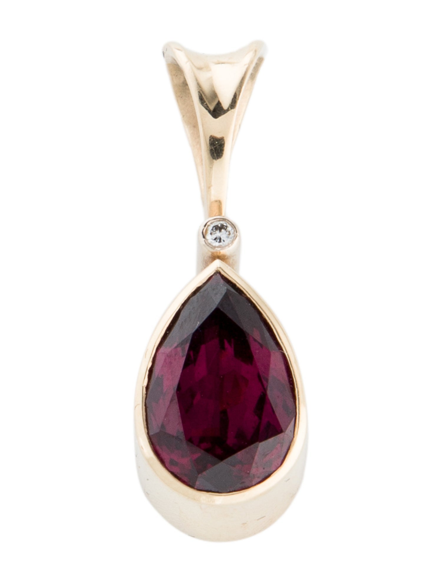 Pendant 14K 4.62ct Rhodolite & Diamond Pendant