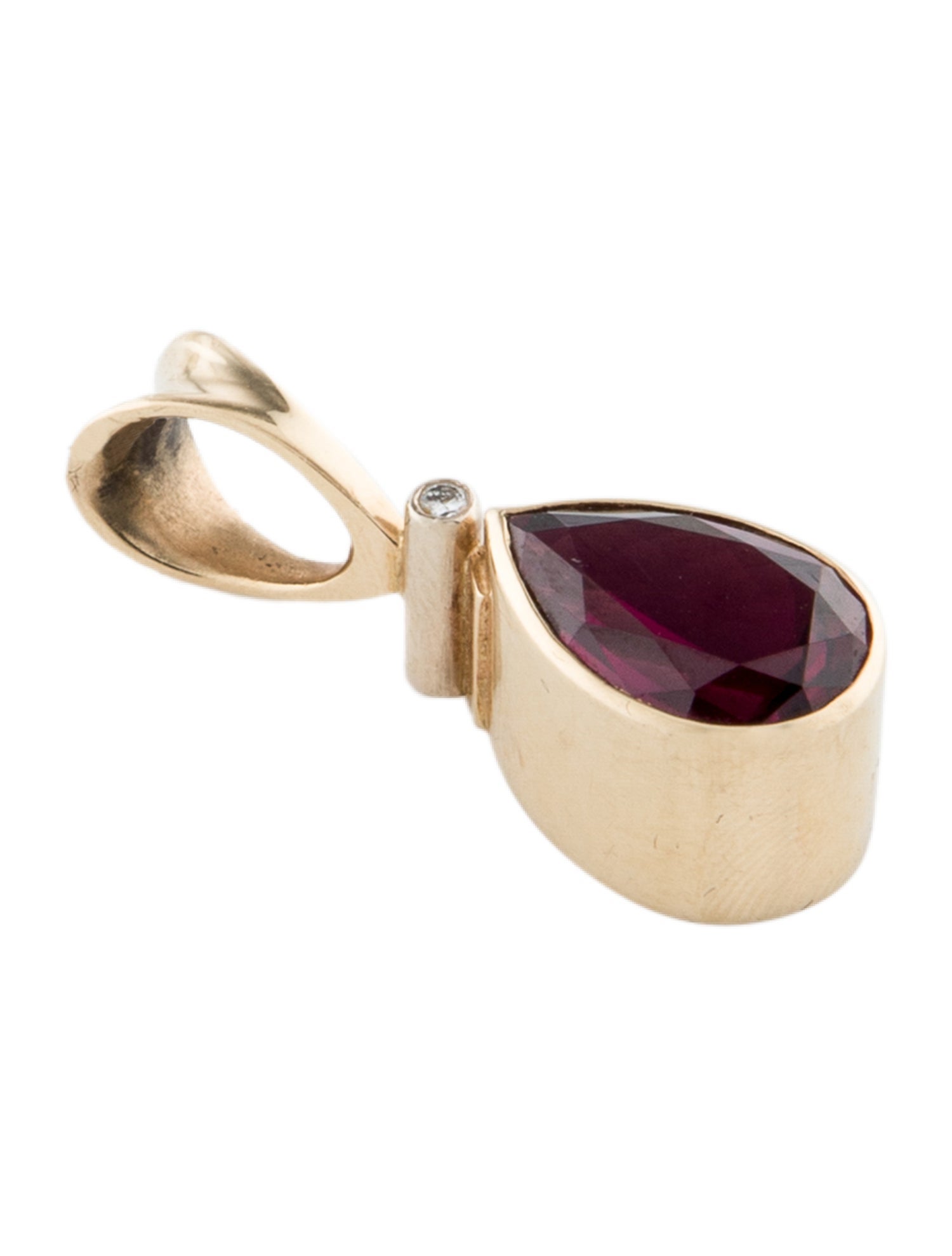 Pendant 14K 4.62ct Rhodolite & Diamond Pendant