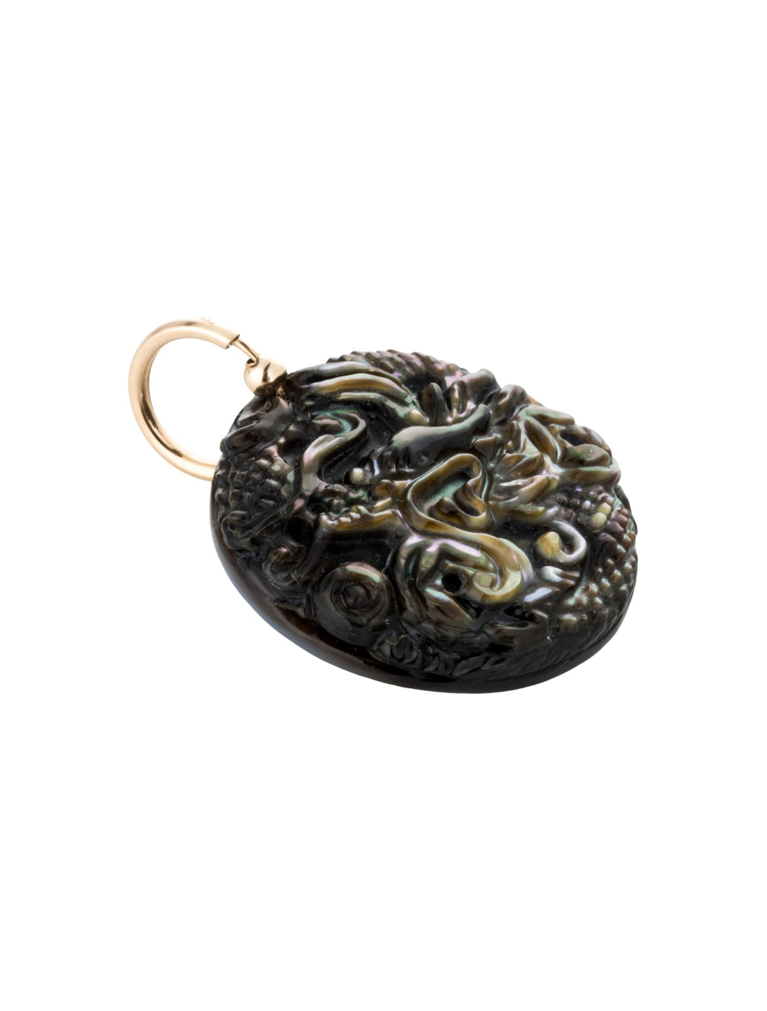 Pendant 14K Mother Of Pearl Carved