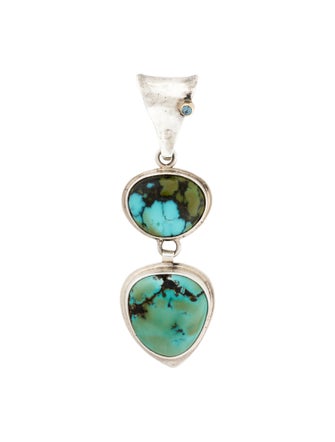 Pendant Two-Tone Turquoise & Synthetic Spinel Pendant