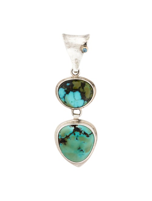 Pendant Two-Tone Turquoise & Synthetic Spinel Pendant