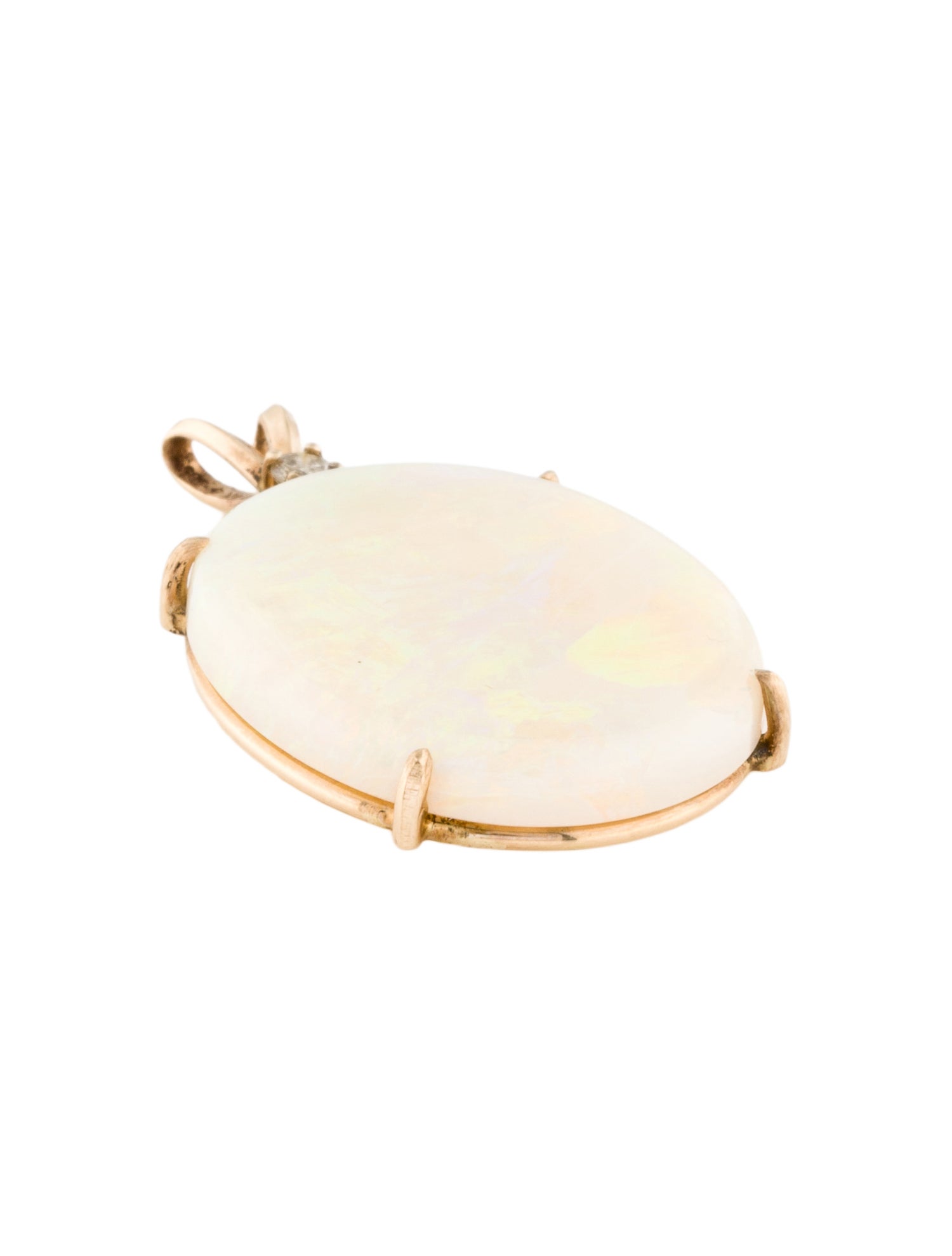 Pendant 14K 8.67ct Opal & Diamond