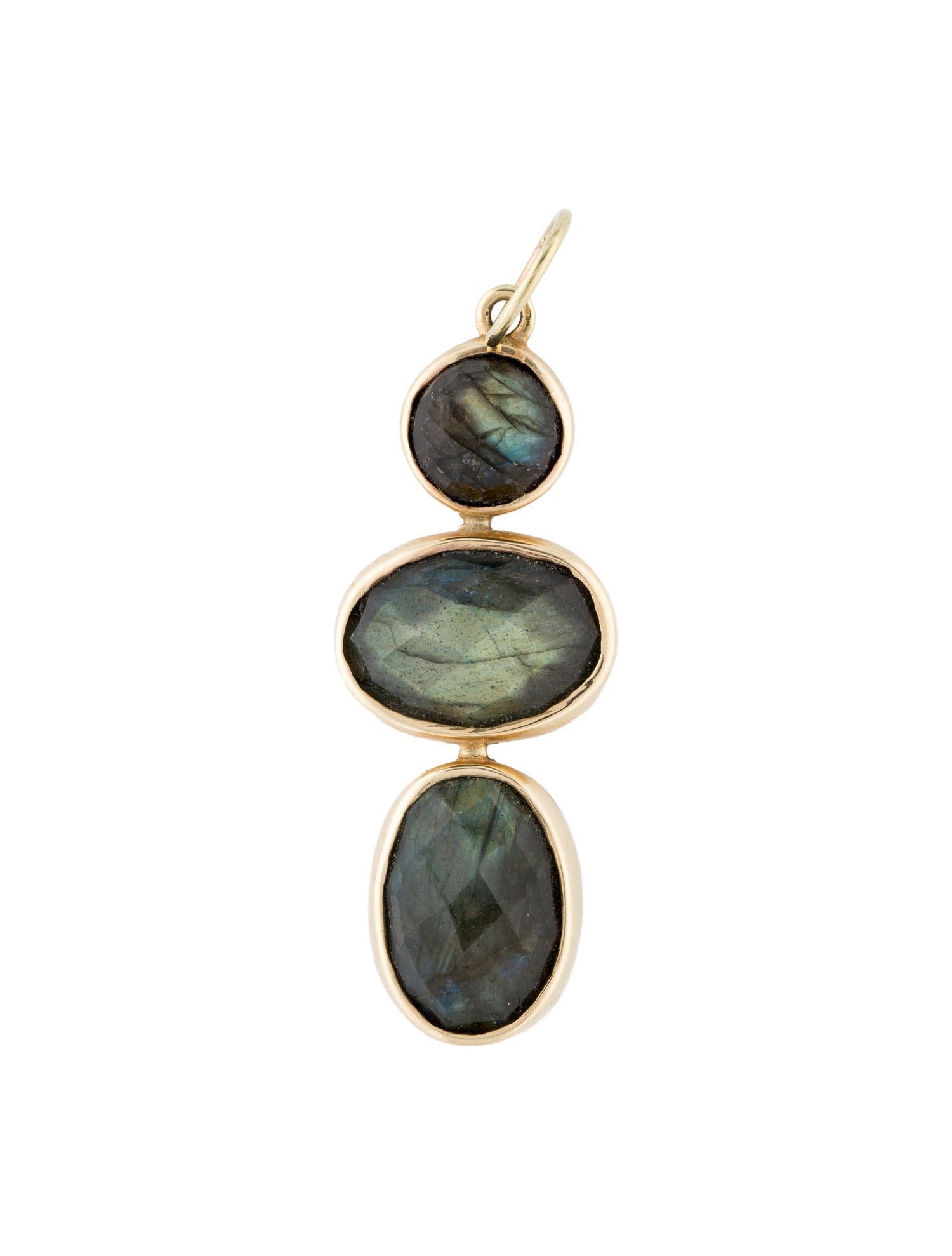 Pendant 14K Labradorite Three Stone Pendant