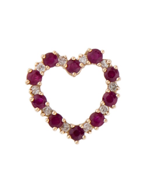 Pendant 14K Ruby & Diamond Heart Pendant