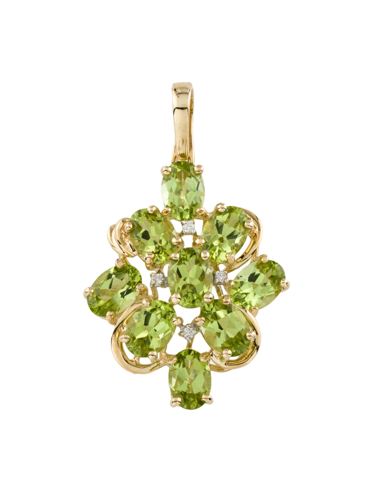 Pendant 14K Peridot & Diamond
