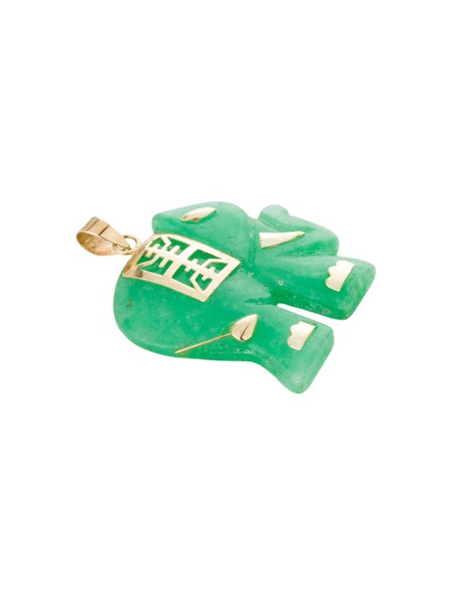 Pendant 14K Dyed Jadeite Lucky Elephant Pendant