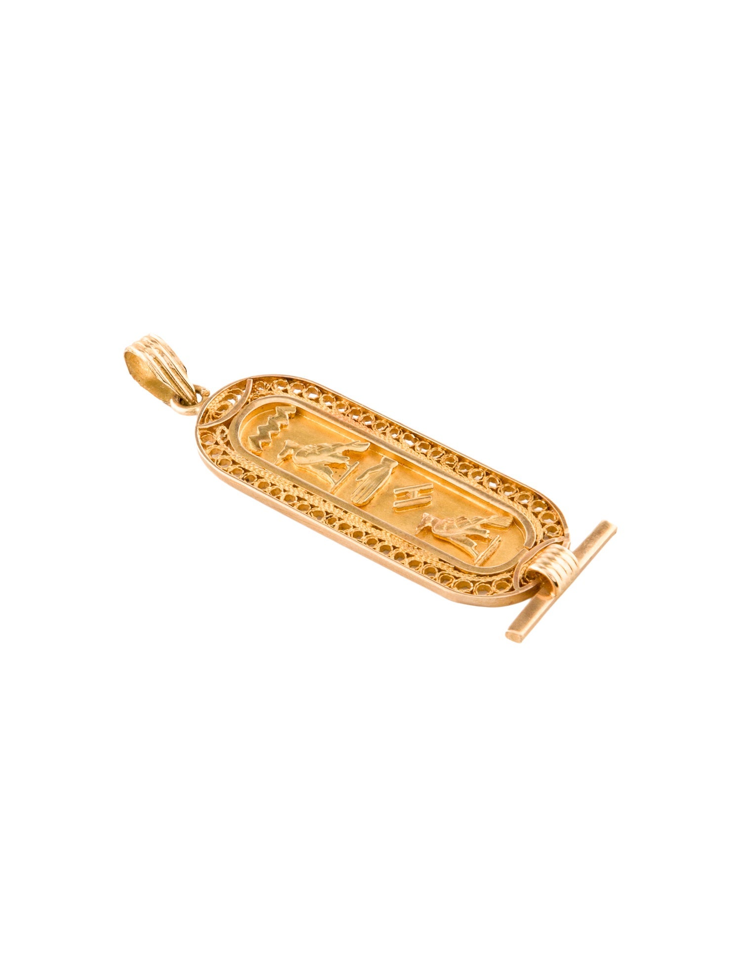 Pendant 18K Egyptian Cartouche Pendant