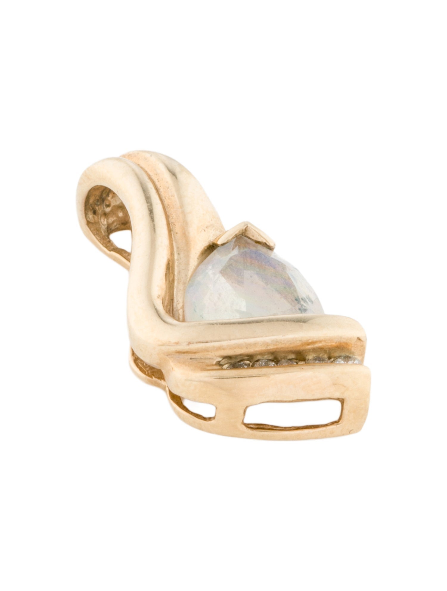 Pendant 10K 1.30ct Opal & Diamond