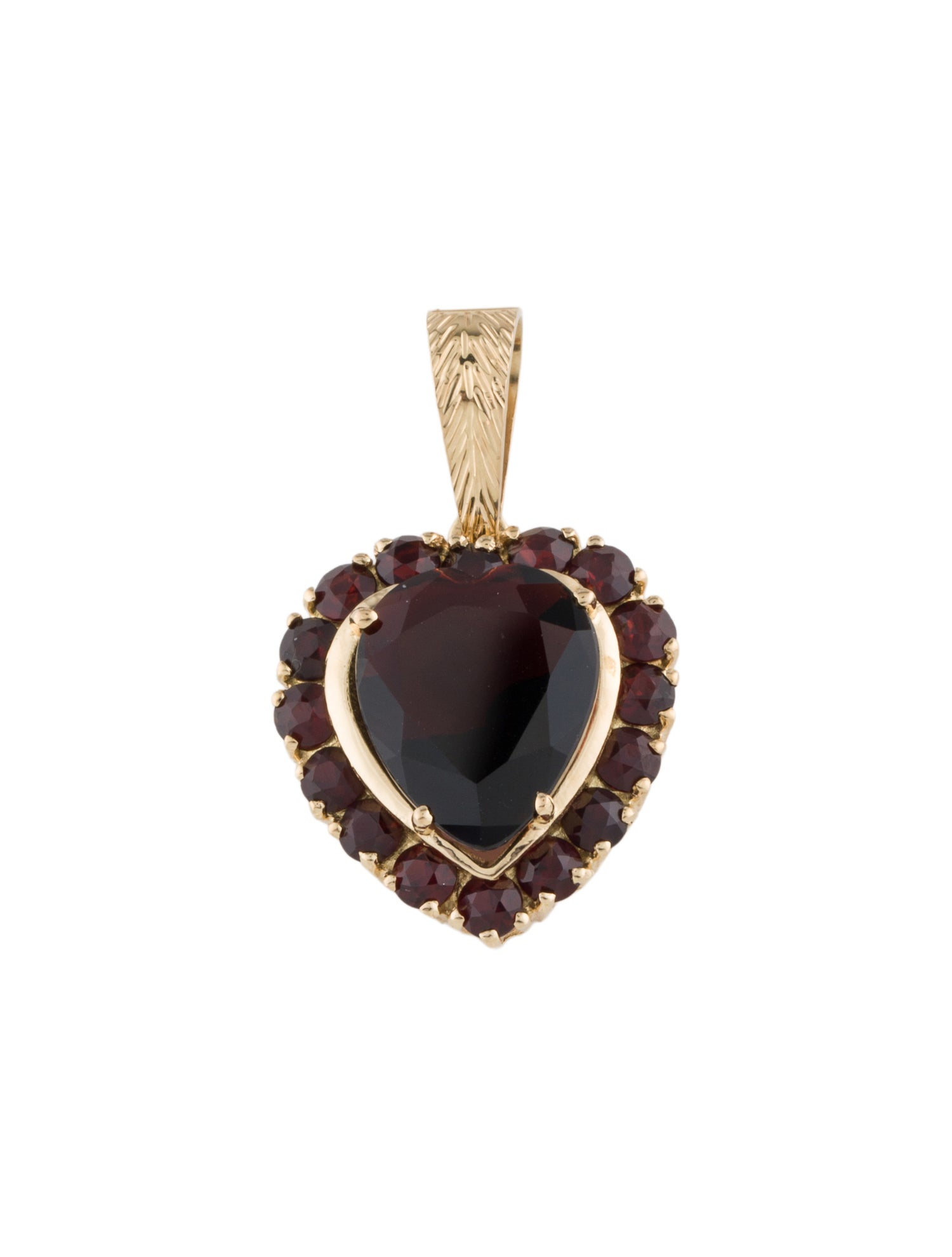 Pendant 18K 10.43ctw Garnet Heart
