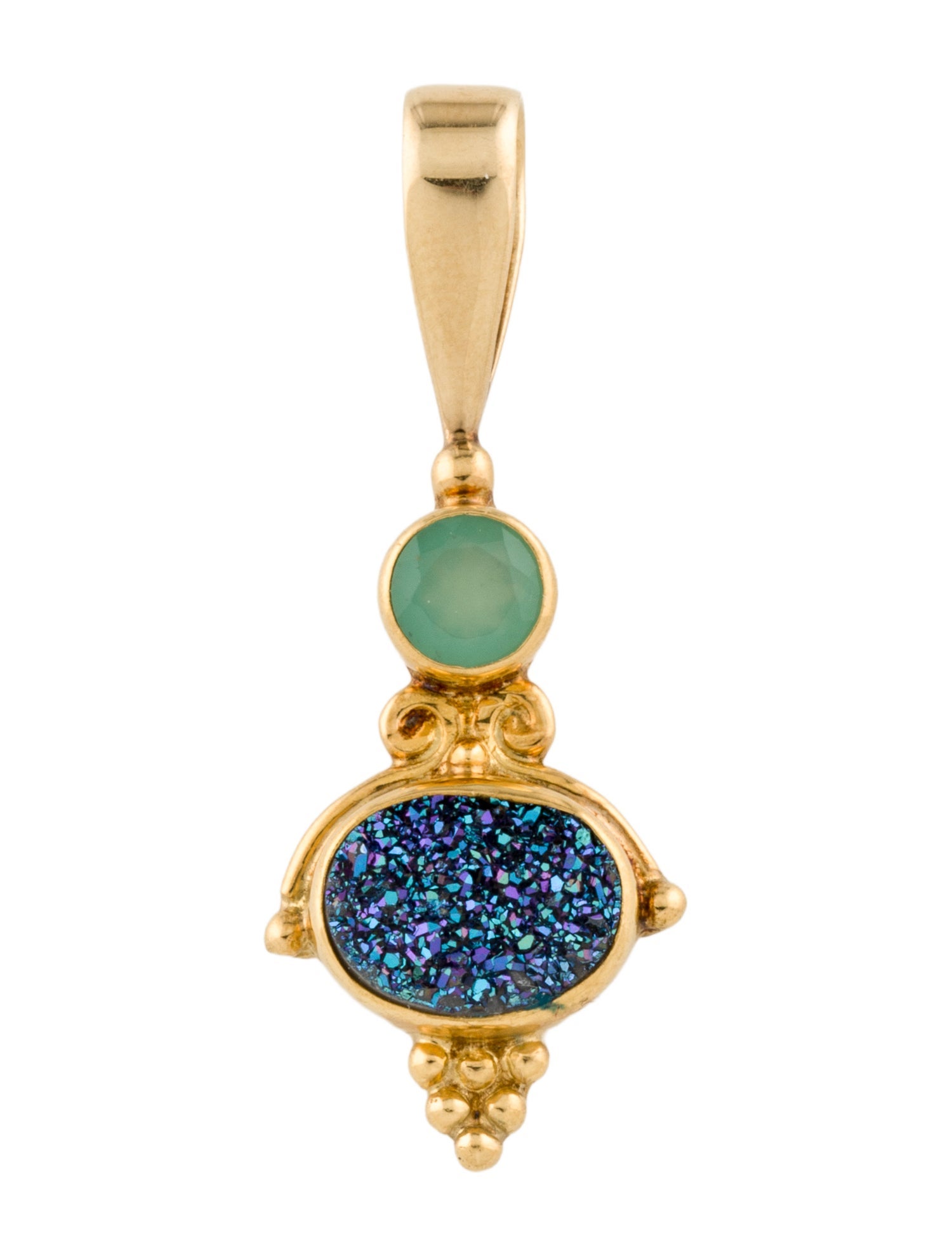 Pendant Sajen 18K Coated Druzy & Opal Necklace