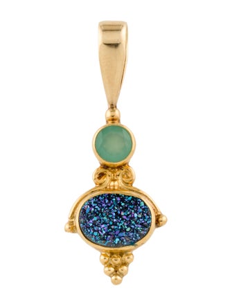 Pendant Sajen 18K Coated Druzy & Opal Pendant Necklace