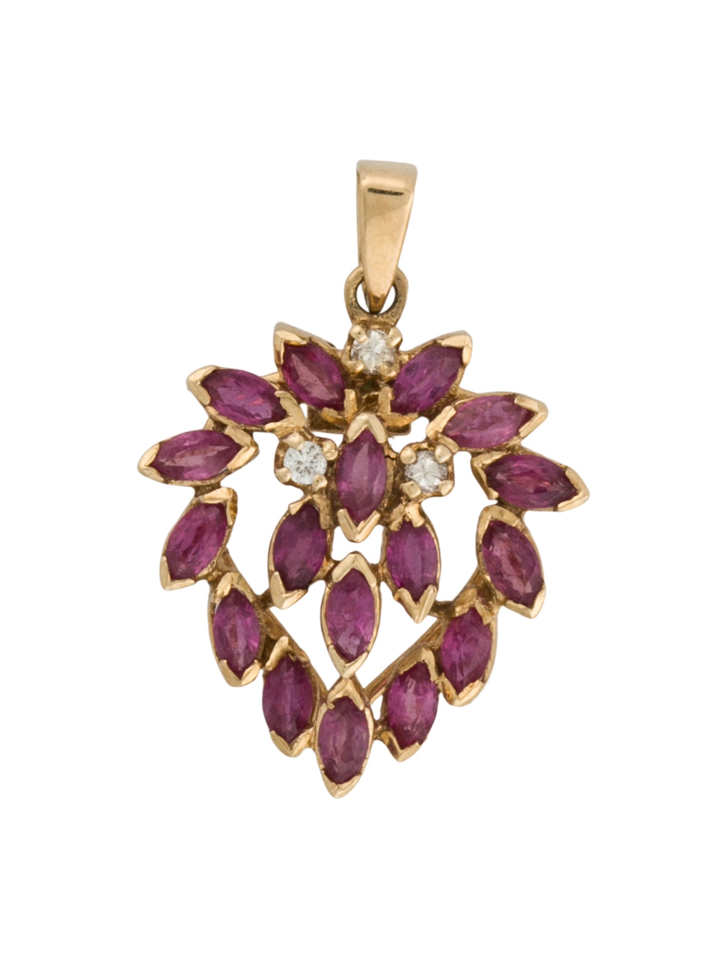 Pendant 14K Ruby & Diamond