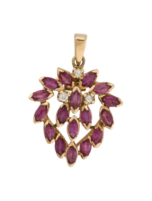 Pendant 14K Ruby & Diamond Pendant