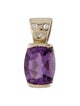 Pendant 14K 3.63ct Amethyst & Diamond Pendant