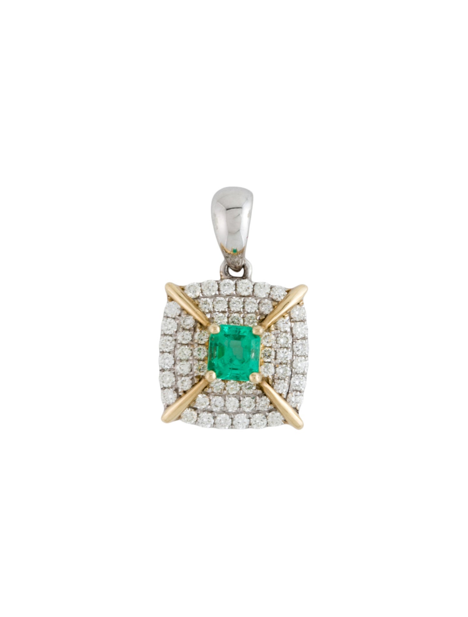Pendant 14K Emerald & Diamond