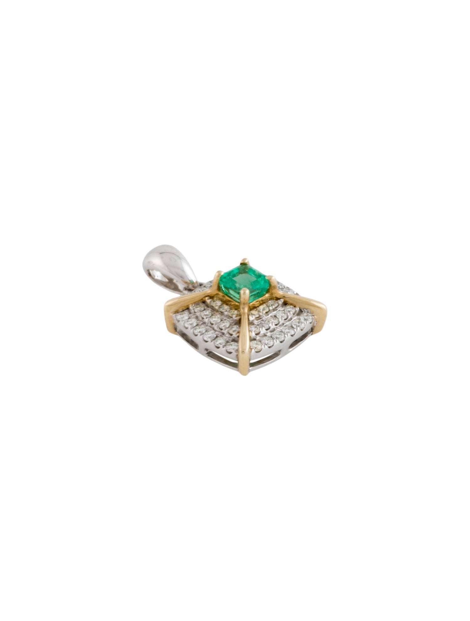 Pendant 14K Emerald & Diamond