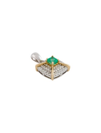 Pendant 14K Emerald & Diamond Pendant