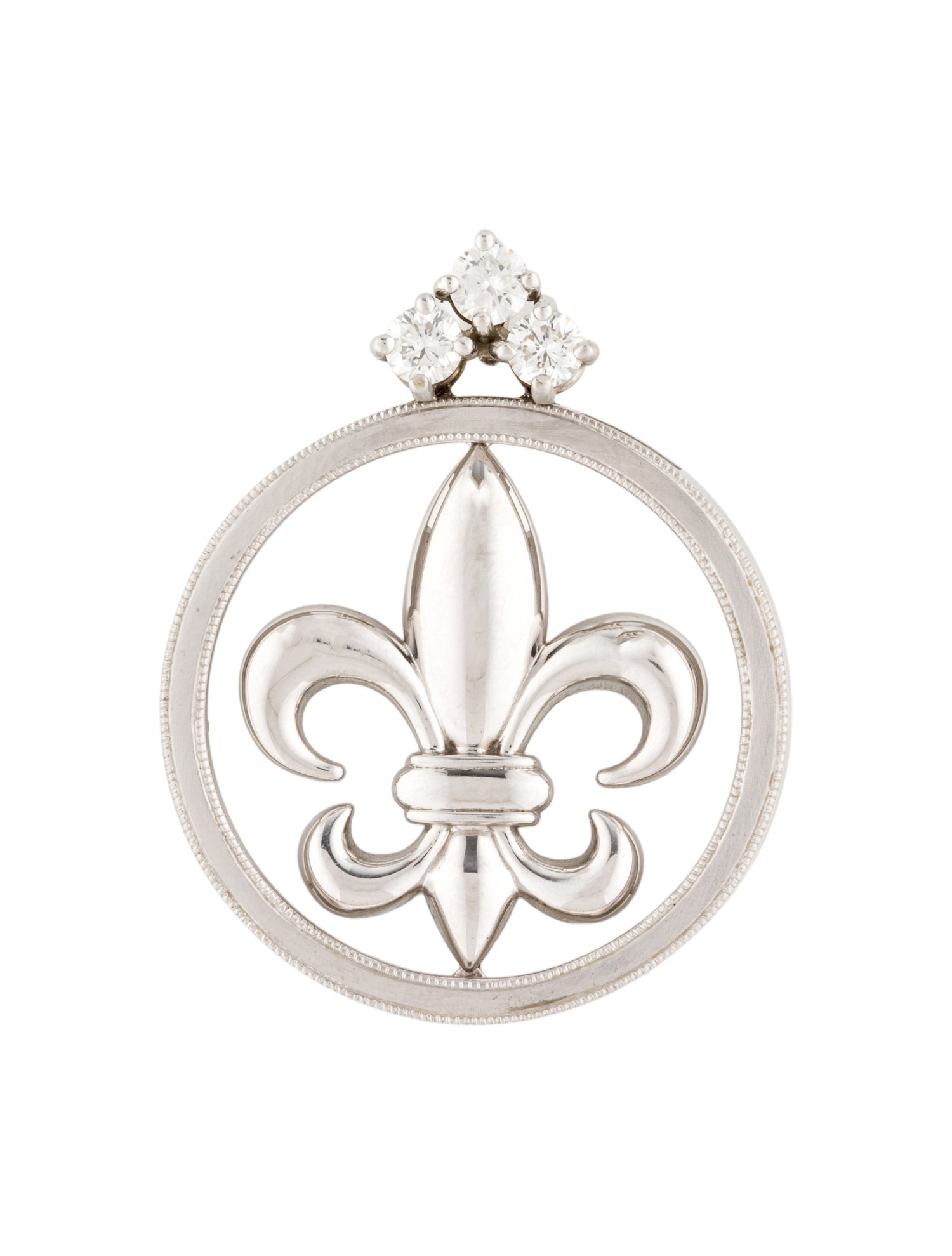 Pendant 14K Diamond Fleur De Lis