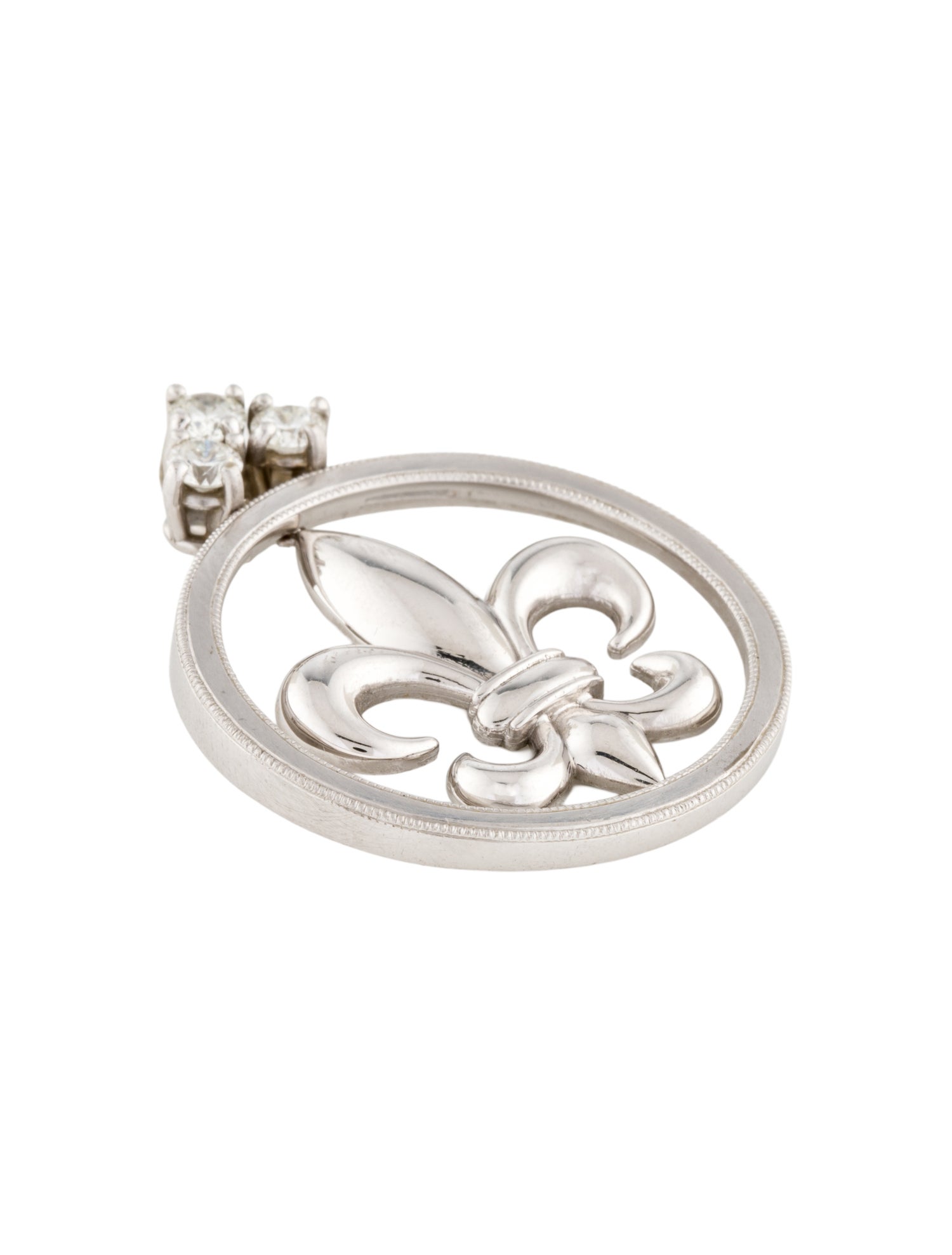 Pendant 14K Diamond Fleur De Lis