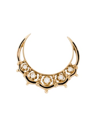 Pendant 14K Diamond & Enamel Crest Pendant