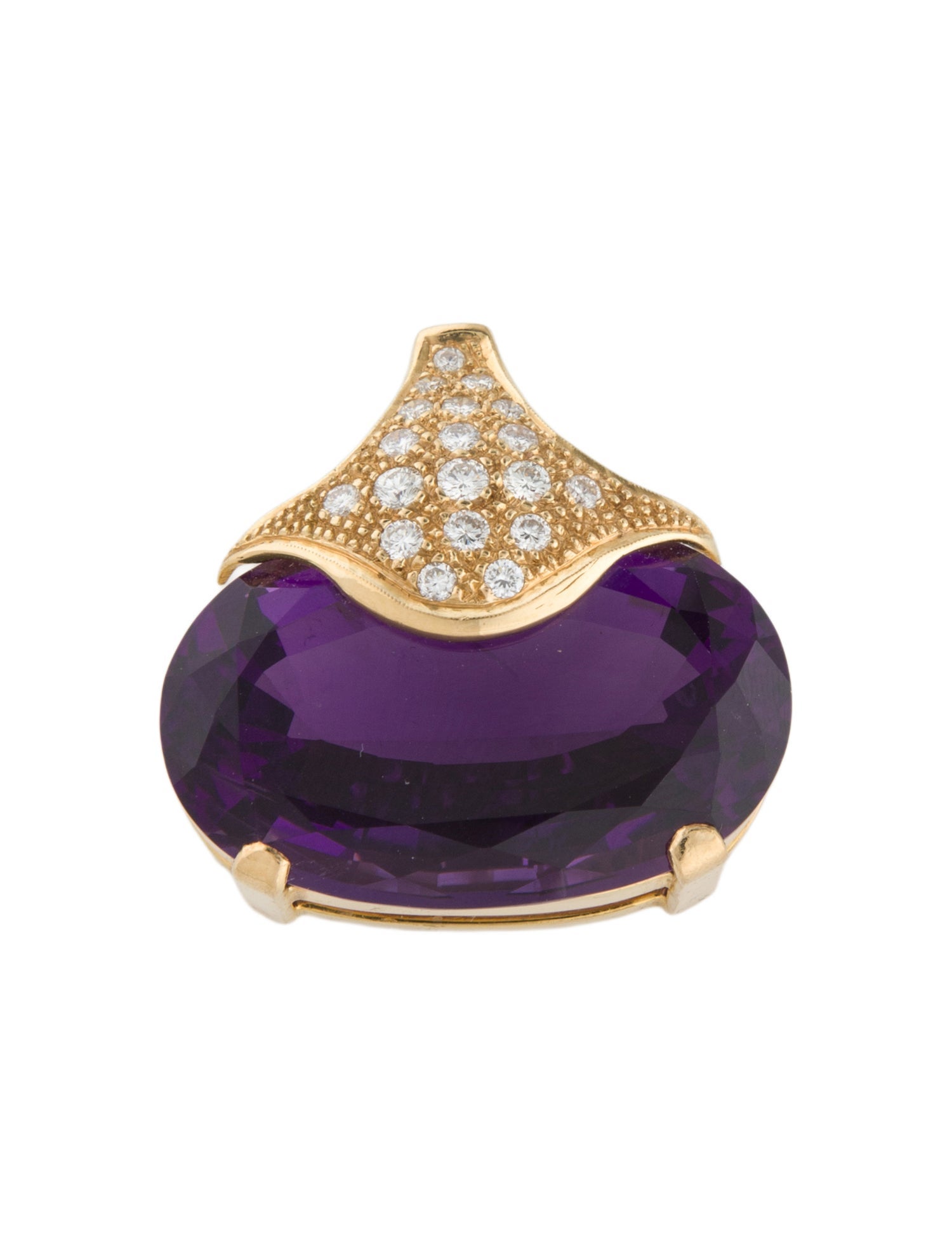 Pendant 18K 38.38ct Amethyst & Diamond