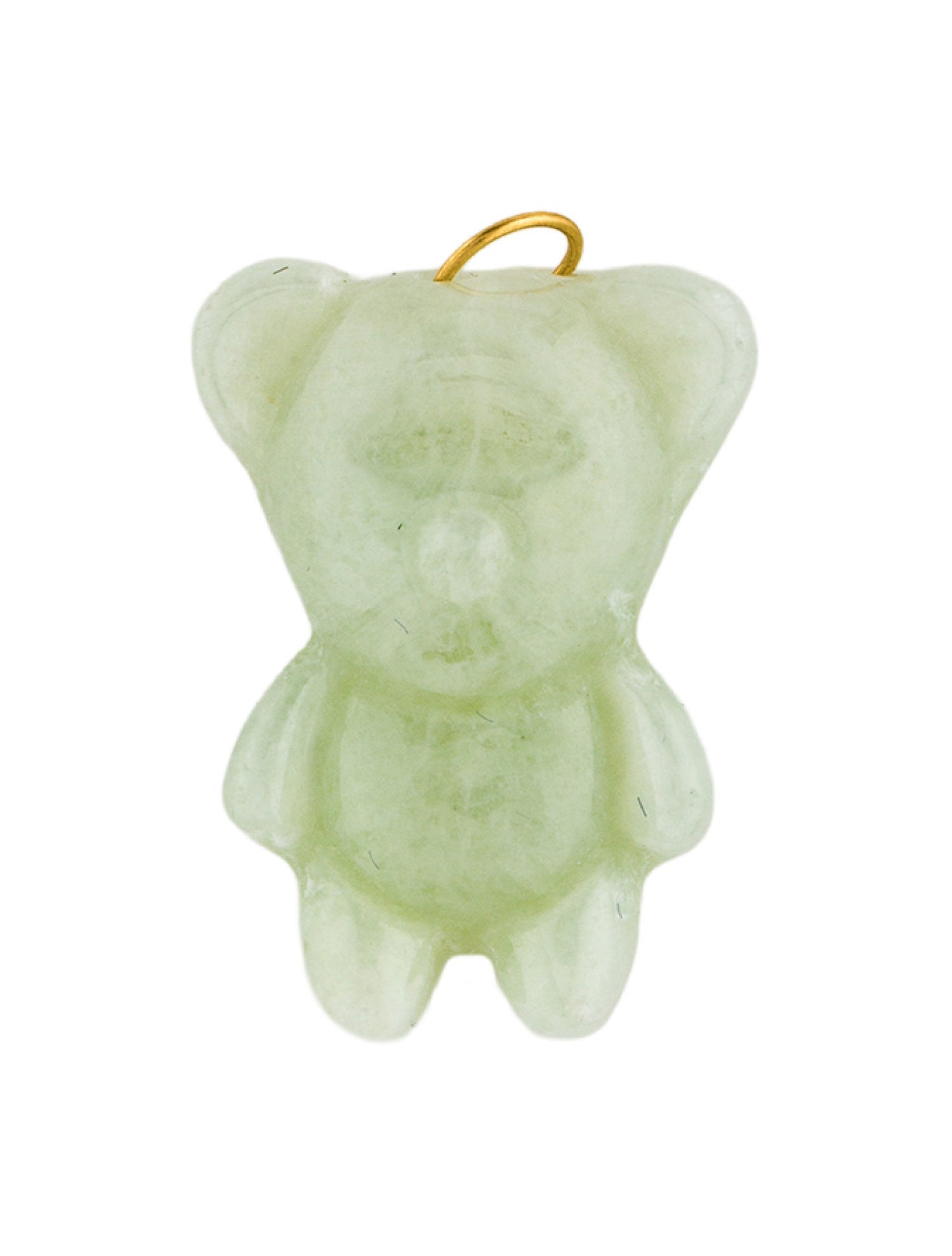 Pendant 18K Jadeite Teddy Bear