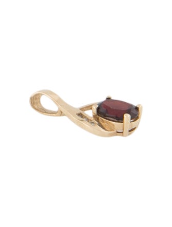 Pendant 14K Garnet & Diamond Pendant