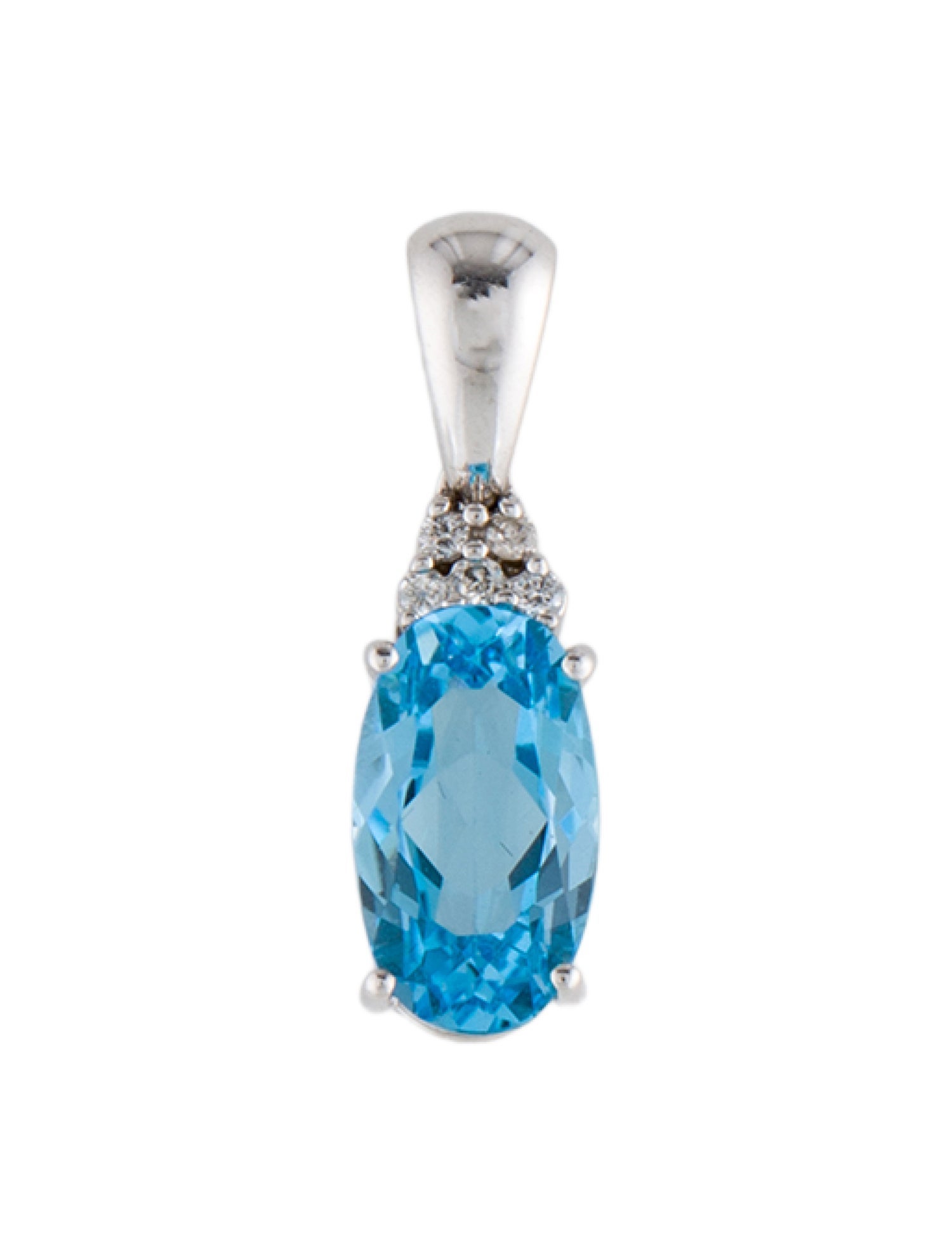 Pendant 10K 3.00ct Topaz & Diamond