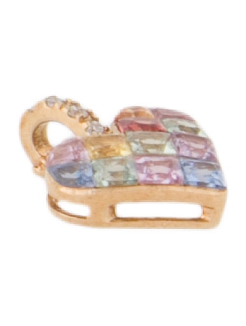 Pendant 18K Sapphire & Diamond Heart Enhancer Pendant