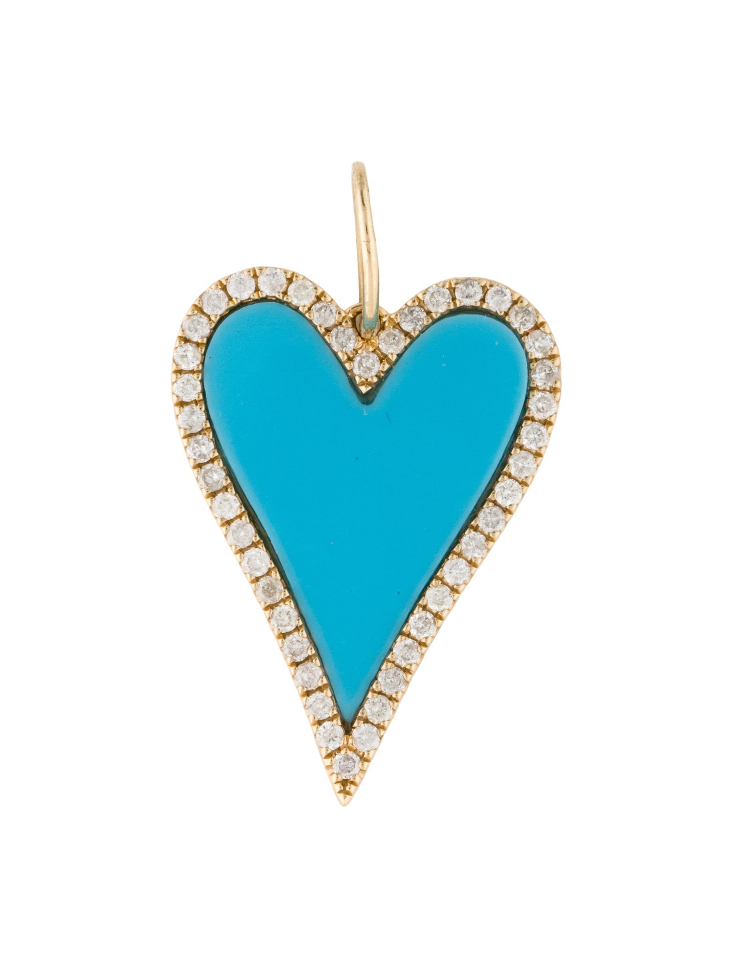 Pendant 14K Diamond & Resin Heart