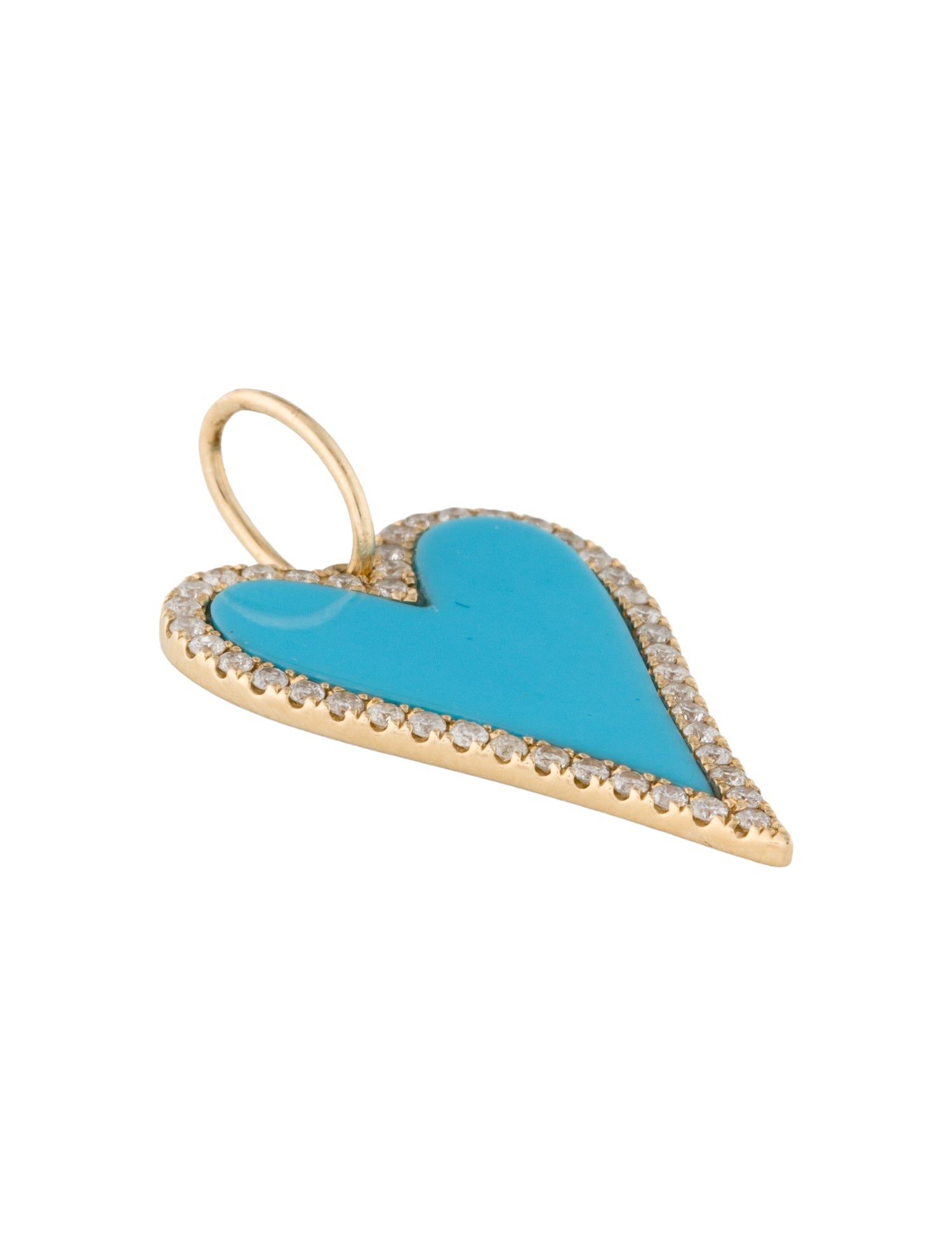 Pendant 14K Diamond & Resin Heart