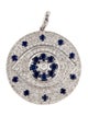 Pendant 14K Sapphire & Diamond Round Pendant