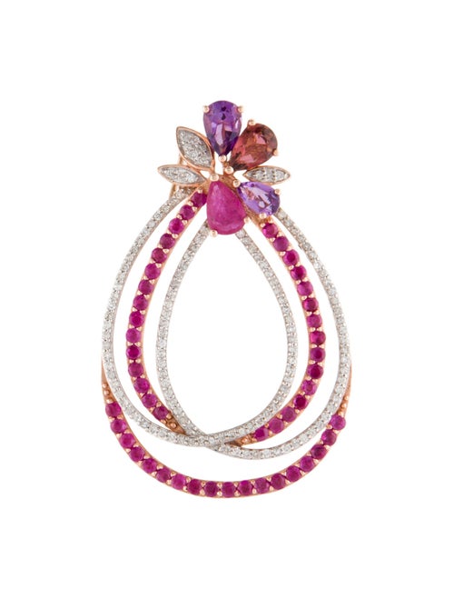 Pendant 14K Diamond & Multistone Pendant