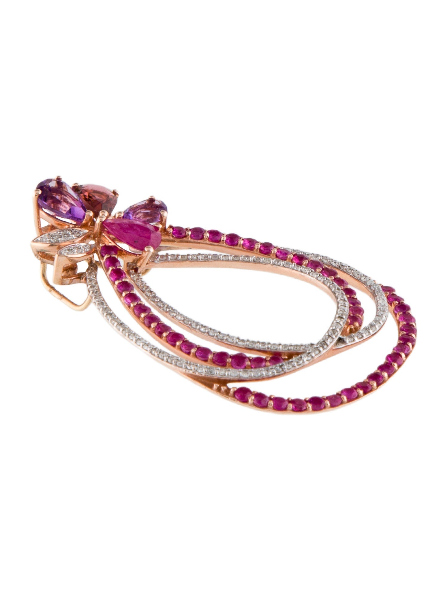 Pendant 14K Diamond & Multistone