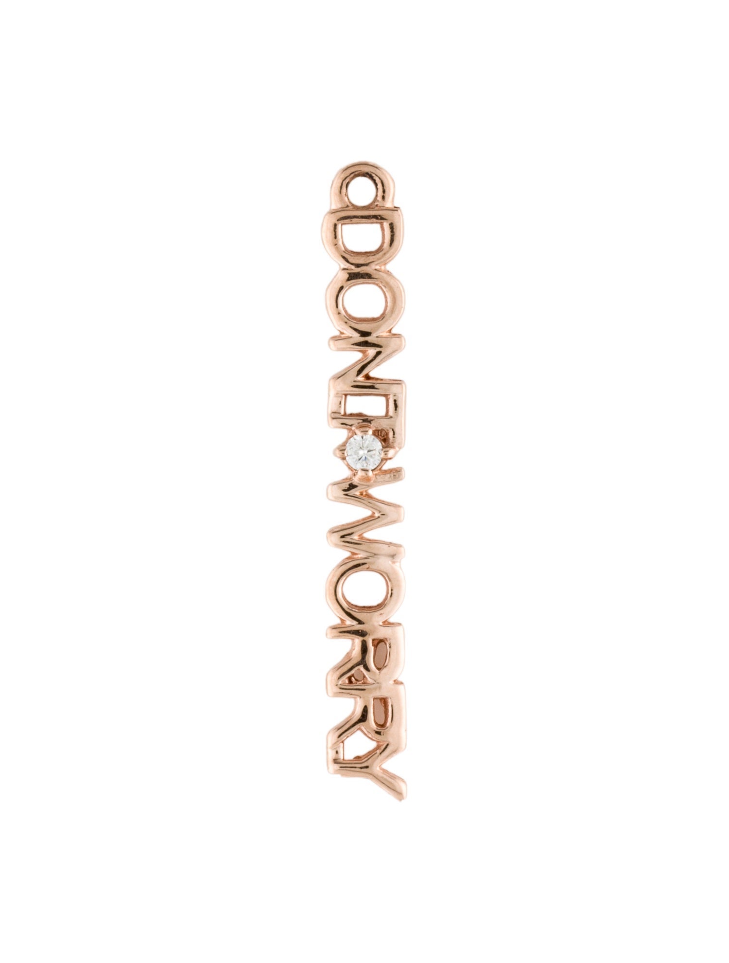 Pendant 14K Diamond 'DONT WORRY'